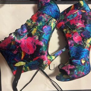 Brian Atwood Vibrant Floral Heels